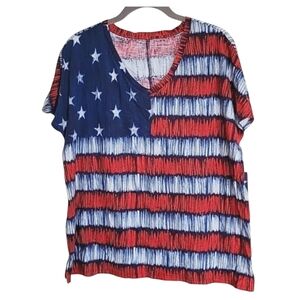 Westbound  V-neck Patriot Cap Sleeve T-shirt